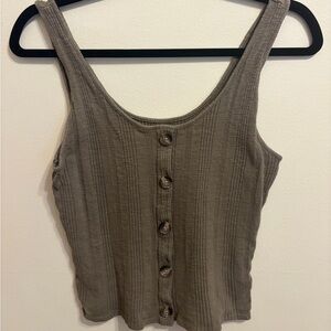 Women's Button-Front Tank Top - Brown